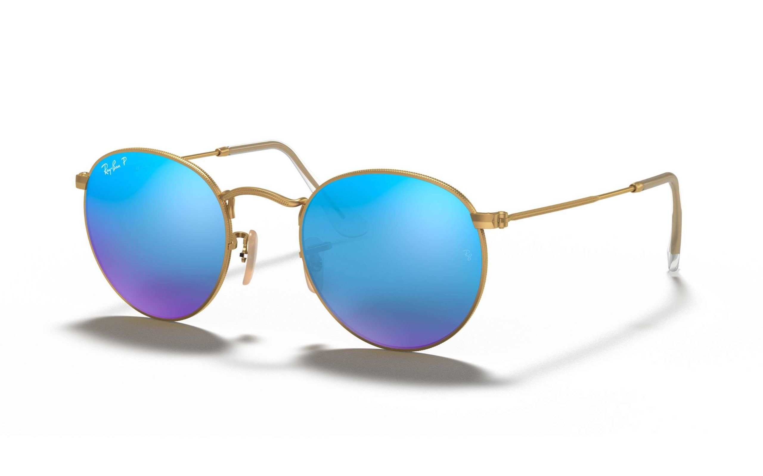 RAYBAN Sunglasses Round Flash Lenses RB 3447 112/4L Blue عالم