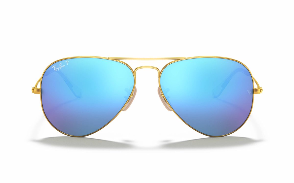 نظارة شمسية راي بان افياتور RB 3025 112/4L حجم العدسة 55 و 58 ولون العدسة أزرق مرايا بولارايزد للجنسين.