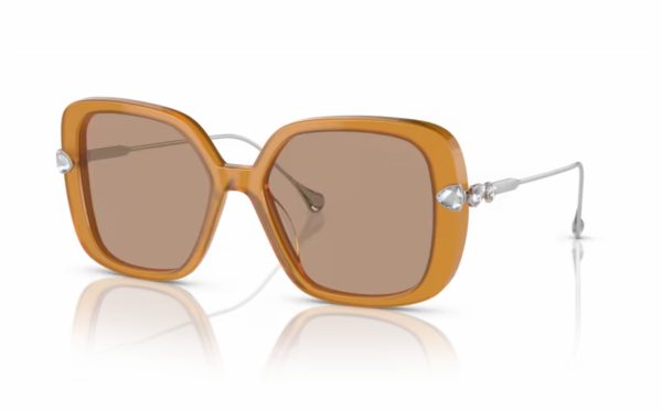 Swarovski Sunglasses SK 6011 200563 Lens Size 55 Frame Shape Square Lens Color Brown for Women