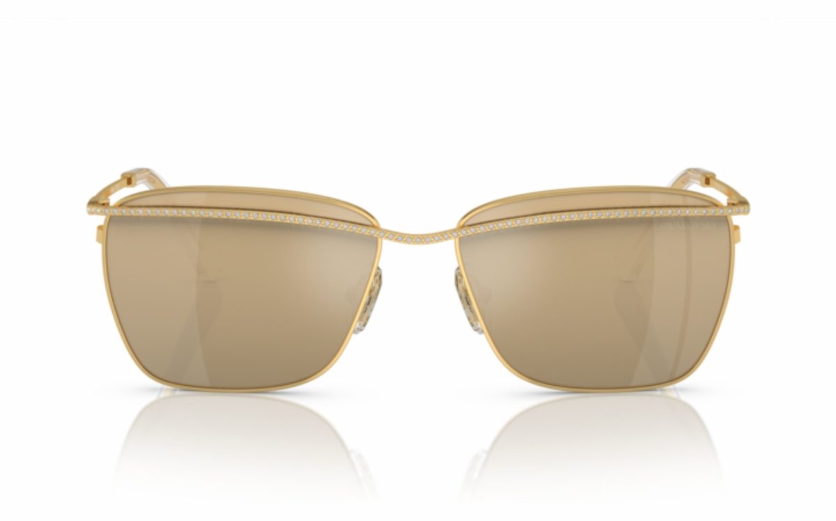 Swarovski Sunglasses SK 7006 4003U5 Lens Size 58 Frame Shape Rectangle Lens Color Gold for Women