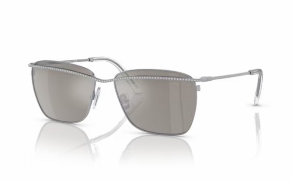 Swarovski Sunglasses SK 7006 40116G Lens Size 58 Frame Shape Rectangle Lens Color Silver Gray For Women