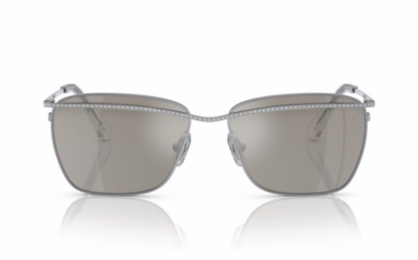 Swarovski Sunglasses SK 7006 40116G Lens Size 58 Frame Shape Rectangle Lens Color Silver Gray For Women