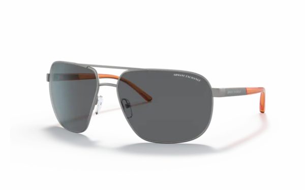 Armani Exchange Sunglasses AX 2040S 6003/87 Lens Size 64 Frame Shape Aviator Lens Color Gray Polarized for Men