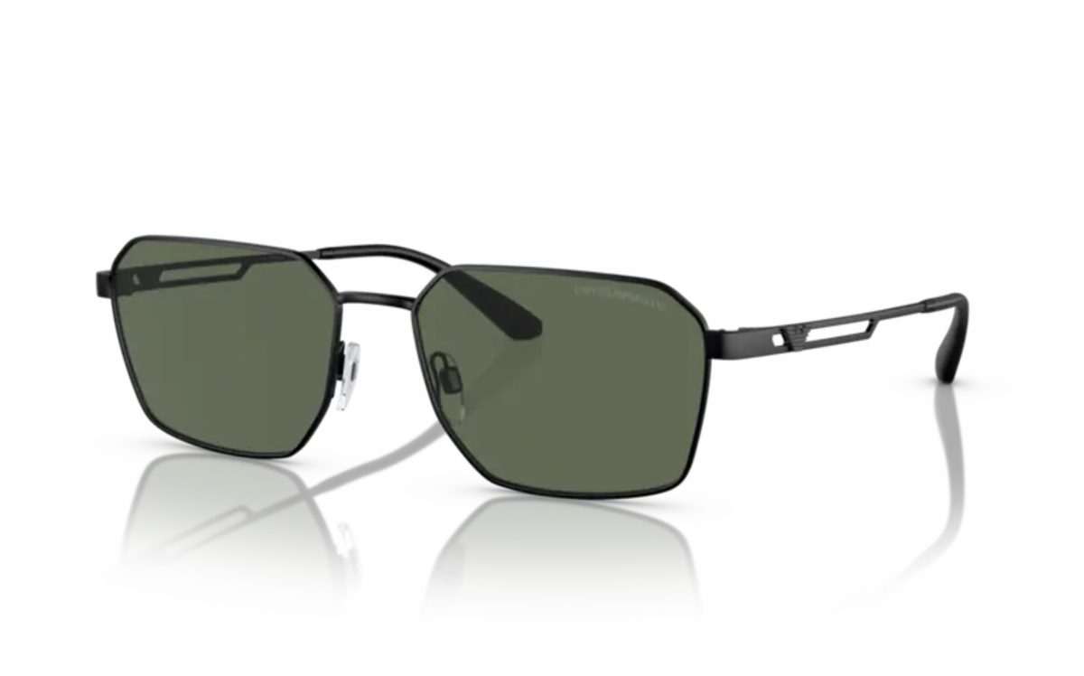 Emporio Armani Sunglasses EA 2140 3001/71 Lens Size 57 Frame Shape Rectangle Lens Color Green for Men