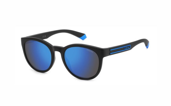 Polaroid Sunglasses PLD 2150/S OY45X Lens Size 52 Frame Shape Round Lens Color Blue Polarized for Unisex
