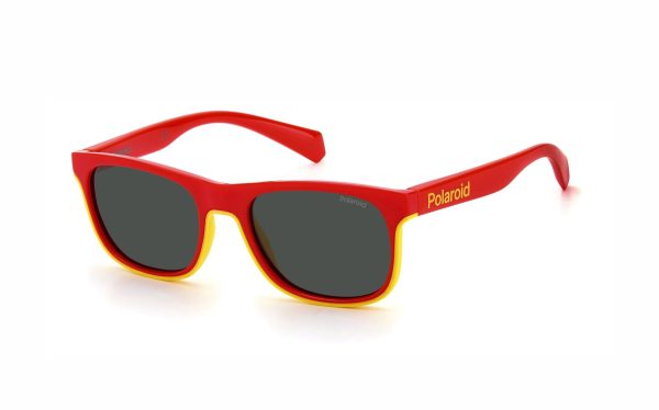 Polaroid Sunglasses PLD 8041/S AHYM9 Lens Size 47 Frame Shape Rectangle Lens Color Polarized Gray for Children 4-6 Years