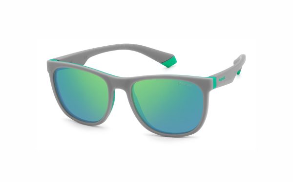 نظارة شمسية بولارويد PLD 8049/S 3U55Z حجم العدسة 49 شكل الاطار مستطيل لون العدسة أزرق أخضر مرايا بولارايزد للأطفال 7-10 سنوات