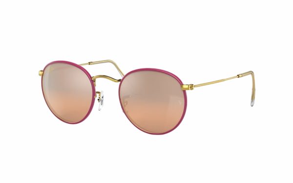 Ray-Ban Round Full Color Sunglasses RB 3447-J-M 9196/3E Lens Size 50 Frame Shape Round Lens Color Silver Pink for Unisex