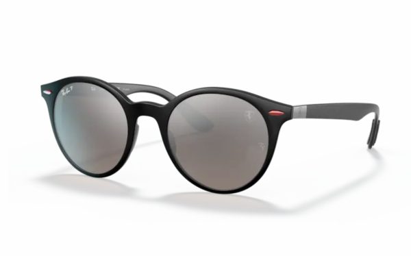 Ray-Ban Scuderia Ferrari Sunglasses RB 4296-M F652/5J Lens Size 50 Frame Shape Round Lens Color Polarized Silver for Unisex