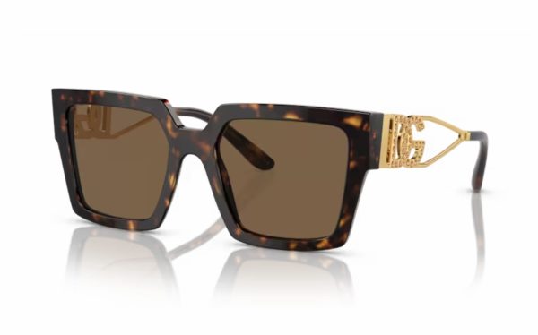 Dolce & Gabbana Sunglasses DG 4446B 502/73 Lens Size 53 Frame Shape Square Lens Color Brown for Women