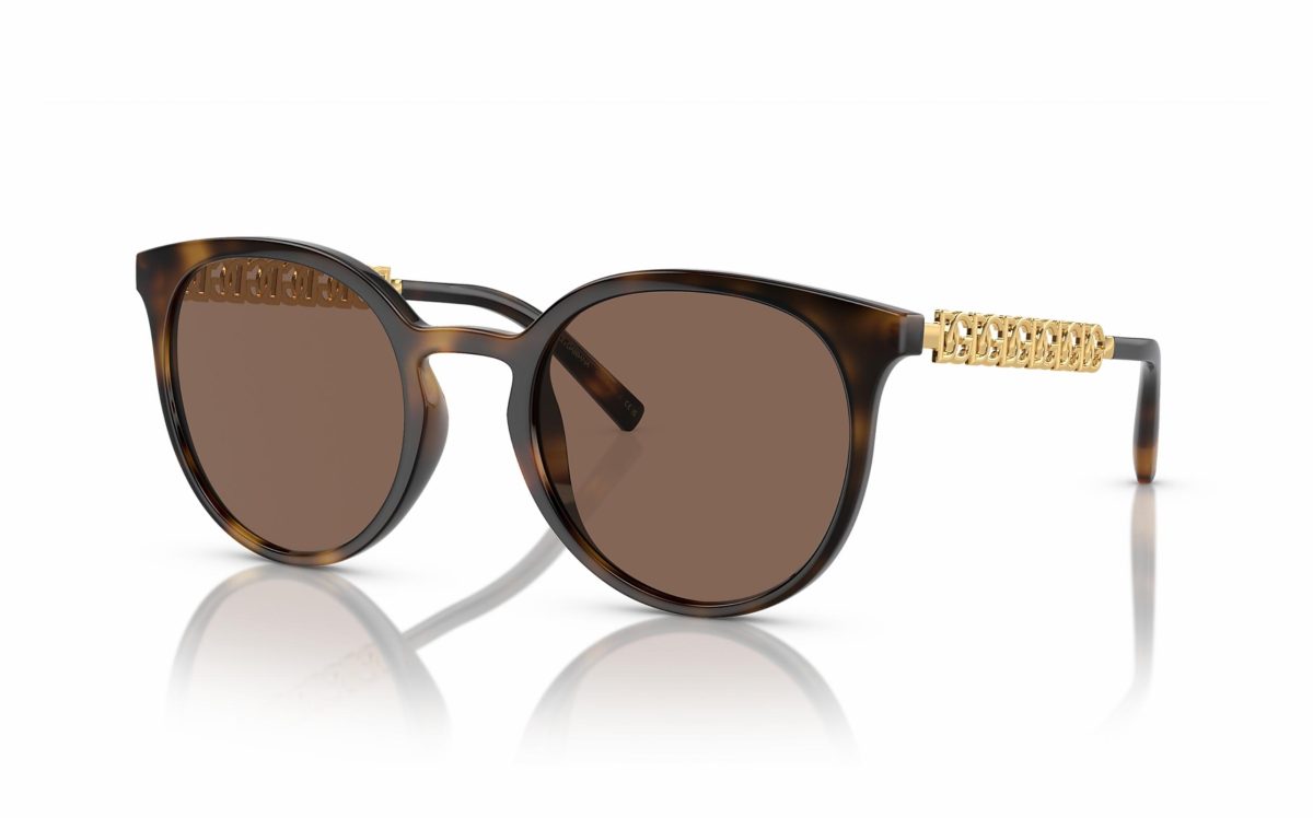 Dolce & Gabbana Sunglasses DG 6198U 502/73 Lens Size 52 Frame Shape Round Lens Color Brown for Women