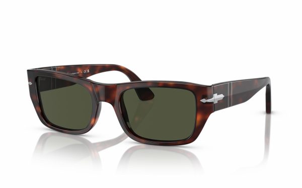 Persol Sunglasses PO 3268-S 24/31 Lens Size 53 Frame Shape Rectangle Lens Color Green for Men