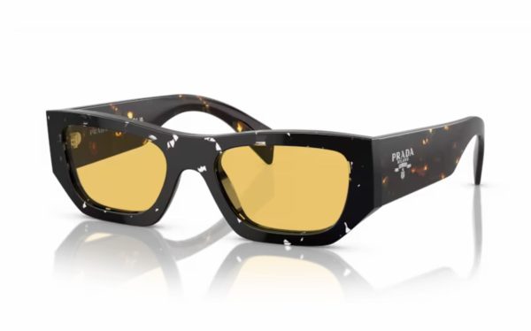 Prada Sunglasses PR A01S 15O-10C Lens Size 53 Frame Shape Square Lens Color Yellow for Unisex
