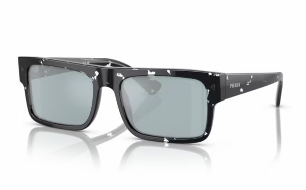 Prada Sunglasses PR A10S 15O-01A Lens size 57 Frame shape rectangle Lens color blue silver for men