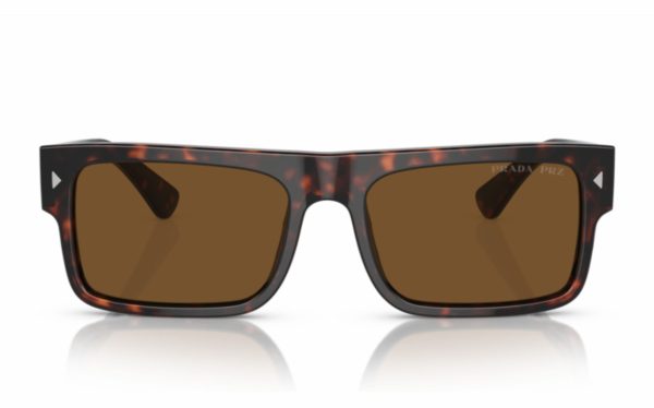 Prada Sunglasses PR A10S 17N-01D Lens Size 57 Frame Shape Rectangle Lens Color Brown Polarized for Men