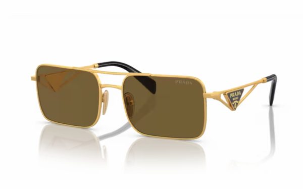 Prada Sunglasses PR A52S 15N-01T Lens Size 56 Frame Shape Rectangle Lens Color Brown for Women