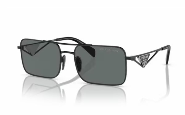 Prada Sunglasses PR A52S 1AB-5Z1 Lens Size 56 Frame Shape Rectangle Lens Color Gray Polarized for Women