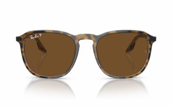 Ray-Ban Sunglasses RB 2203 1393/57 Lens Size 52 Frame Shape Square Lens Color Brown Polarized for Unisex