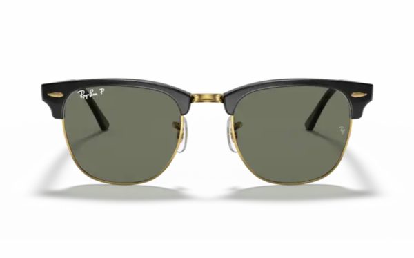 Ray-Ban Clubmaster Sunglasses RB 3016 901/58 Lens Size 55 Frame Shape Square Lens Color Green Polarized for Unisex