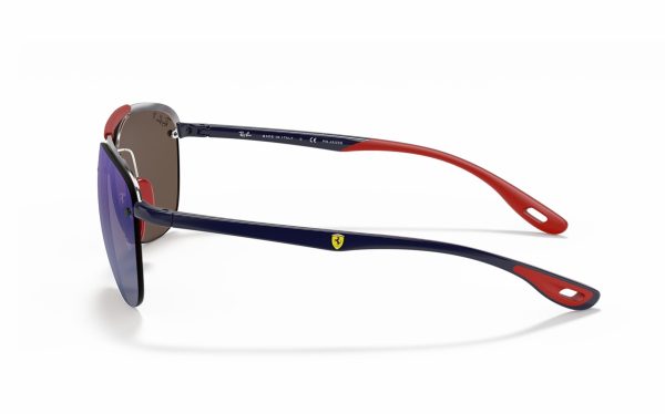 Ray-Ban Scuderia Ferrari Collection Sunglasses RB 3662-M F031/H0 Lens Size 59 Frame Shape Square Lens Color Blue Polarized For Unisex