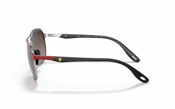 Ray-Ban Scuderia Ferrari Sunglasses Collection RB 3685M F045/5J Lens Size 58 Square Frame Shape Lens Color Polarized Silver for Unisex