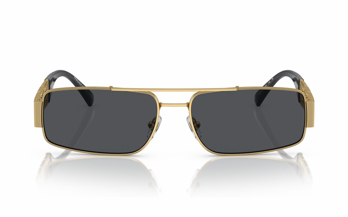 Versace Sunglasses VE 2257 1002/87 Lens Size 60 Frame Shape Rectangle Lens Color Gray for Men