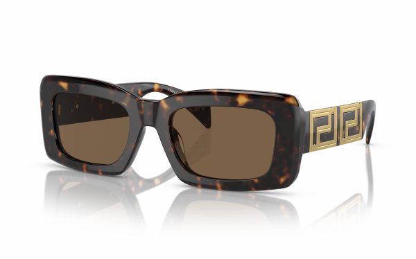 Versace Sunglasses VE 4444-U 108/73 Lens Size 54 Frame Shape Rectangle Lens Color Brown for Women