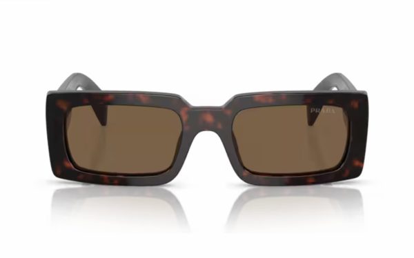 Prada Sunglasses PR A07S 16N-5Y1 Lens Size 52 Frame Shape Square Lens Color Brown for Women