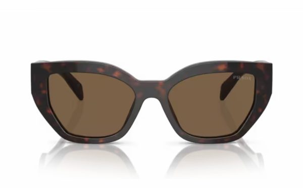Prada sunglasses PR A09S 16N-5Y1 lens size 53 frame shape butterfly lens color brown for women