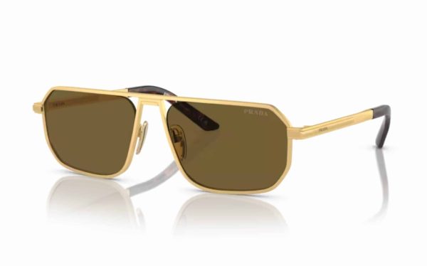 Prada Sunglasses PR A53S 1BK-01T Lens Size 59 Square Frame Shape Lens Color Brown for Men