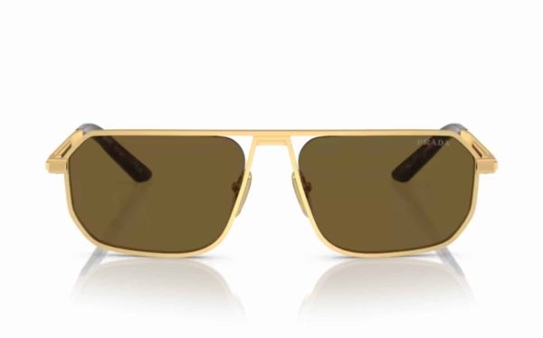 Prada Sunglasses PR A53S 1BK-01T Lens Size 59 Square Frame Shape Lens Color Brown for Men