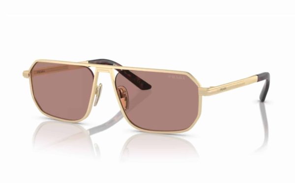 Prada Sunglasses PR A53S VAF-10D Lens Size 59 Square Frame Shape Lens Color Brown for Men