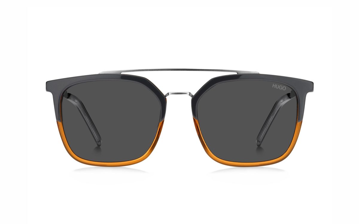Hugo Boss Sunglasses HUG 1124/S MQEIR Lens Size 55 Frame Shape Rectangle Lens Color Gray for Men