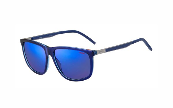 Hugo Boss Sunglasses HUG 1138/S ZX9XT Lens Size 58 Frame Shape Rectangle Lens Color Blue for Men