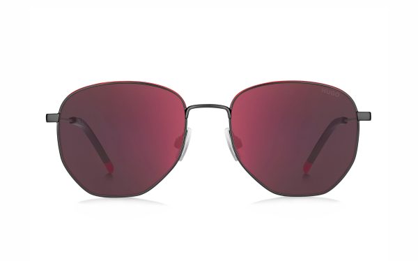 نظارة شمسية هوغو بوس HUG 1178/S BLX/AO حجم العدسة 55 شكل الاطار سداسي لون العدسة أحمر رجالي