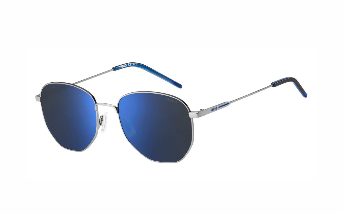 Hugo Boss Sunglasses HUG 1178/S R81XT Lens Size 55 Frame Shape Hexagon Lens Color Blue for Men