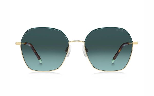 Hugo Boss Sunglasses HUG 1183/S CNOEQ Lens Size 56 Frame Shape Hexagon Lens Color Blue Green for Women