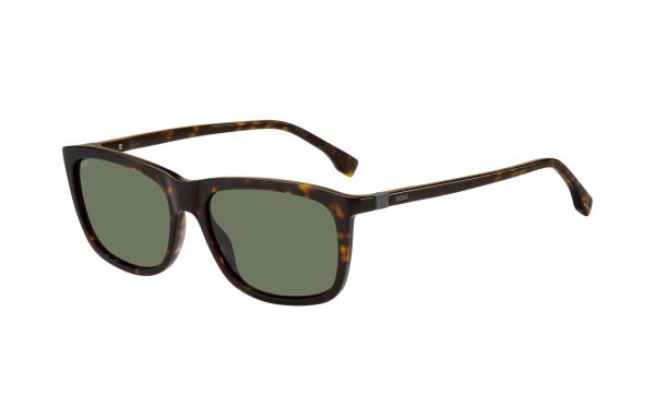 نظارة شمسية هوغو بوس HUG 1489/S 086/QT حجم العدسة 57 شكل الاطار مستطيل لون العدسة أخضر رجالي