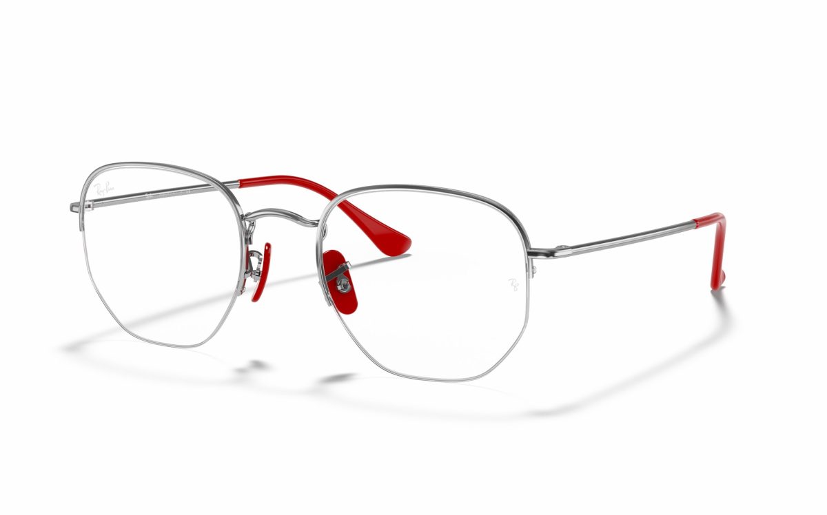 Ray-Ban Scuderia Ferrari Collection Eyeglasses RX 6448-M F031 Lens Size 50 Hexagon Frame Shape for Unisex