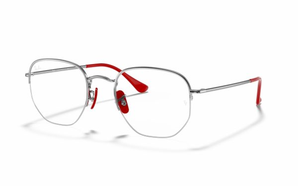 Ray-Ban Scuderia Ferrari Collection Eyeglasses RX 6448-M F031 Lens Size 50 Hexagon Frame Shape for Unisex