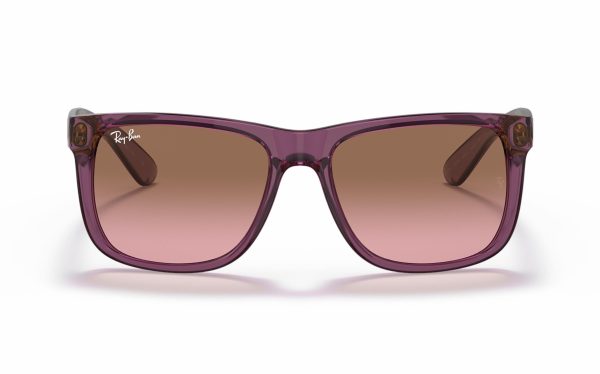 Ray-Ban Justin Classic Sunglasses RB 4165 6595/14 Lens Size 55 Frame Shape Square Lens Color Brown Pink Unisex