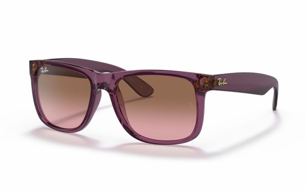 Ray-Ban Justin Classic Sunglasses RB 4165 6595/14 Lens Size 55 Frame Shape Square Lens Color Brown Pink Unisex