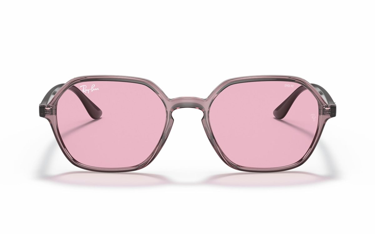 Ray-Ban Sunglasses RB 4361 6574/Q3 Lens Size 52 Frame Shape Hexagon Lens Color Pink for Women
