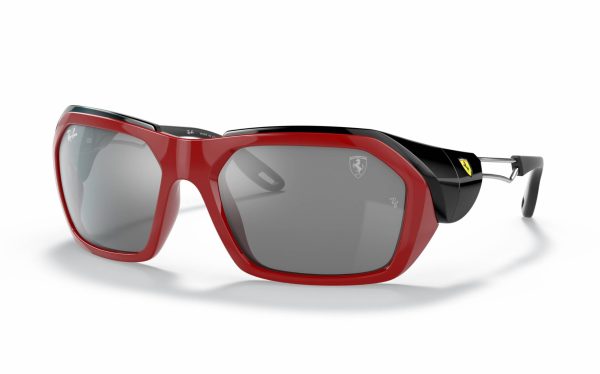 Ray-Ban Scuderia Ferrari Collection Sunglasses RB 4367-M F663/6G Lens Size 59 Frame Shape Curved Lens Color Silver Unisex