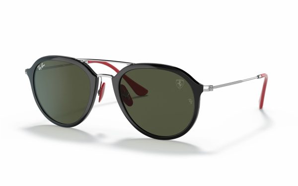 Ray-Ban Ferrari Sunglasses RB 4369-M F601/31 Lens Size 53 Frame Shape Round Lens Color Green For Unisex