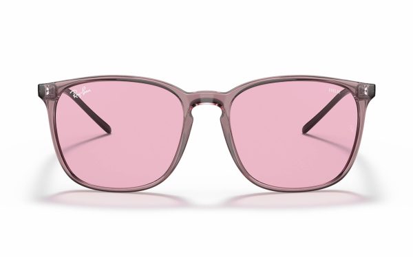 Ray-Ban Sunglasses RB 4387 6574/Q3 Lens Size 56 Frame Shape Square Lens Color Pink for Women