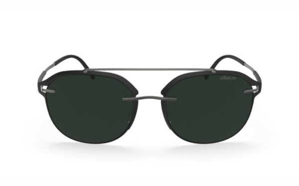 نظارة شمسية سيلويت Cobenzl 8730 9360 شكل الاطار دائري لون العدسة أخضر بولارايزد للجنسين