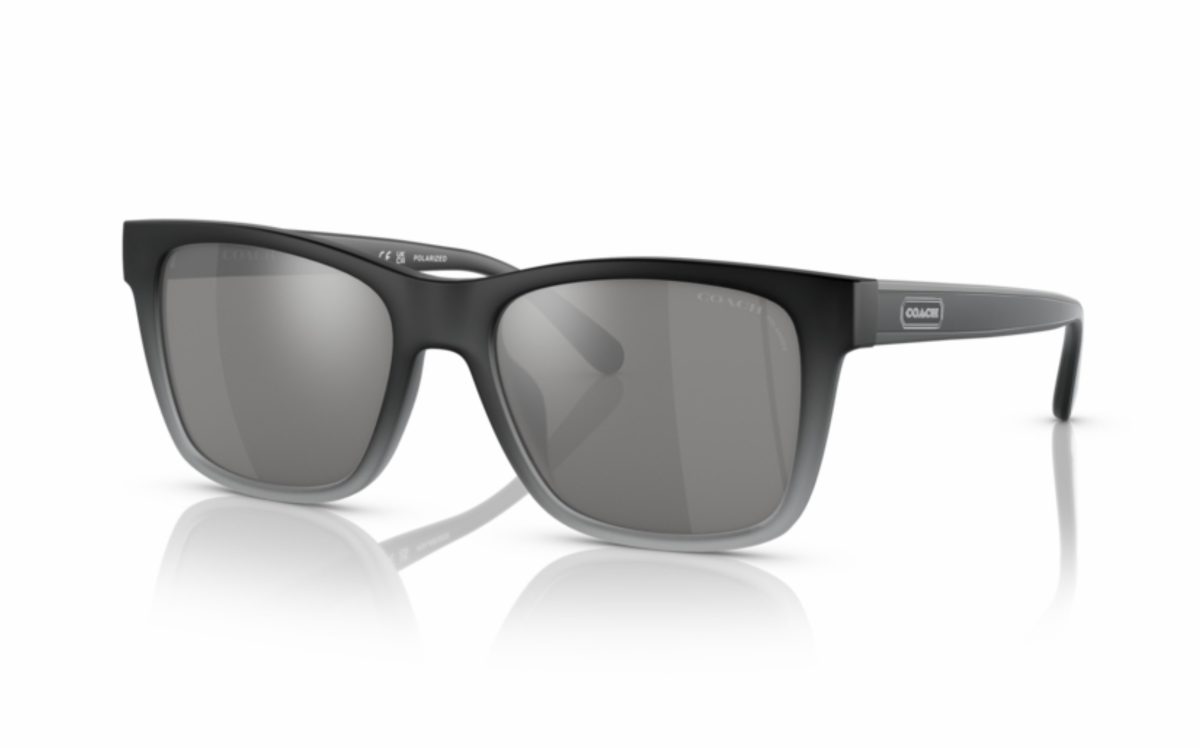 Coach Sunglasses HC 8359U 57193H Lens Size 56 Frame Shape Square Lens Color Silver Polarized for Men