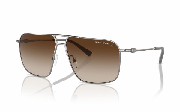 Armani Exchange Sunglasses AX 2050S 6003/73 Lens Size 60 Frame Shape Aviator Lens Color Brown Polarized for Men