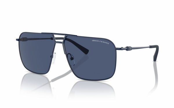 Armani Exchange Sunglasses AX 2050S 6099/80 Lens Size 60 Frame Shape Aviator Lens Color Blue for Men